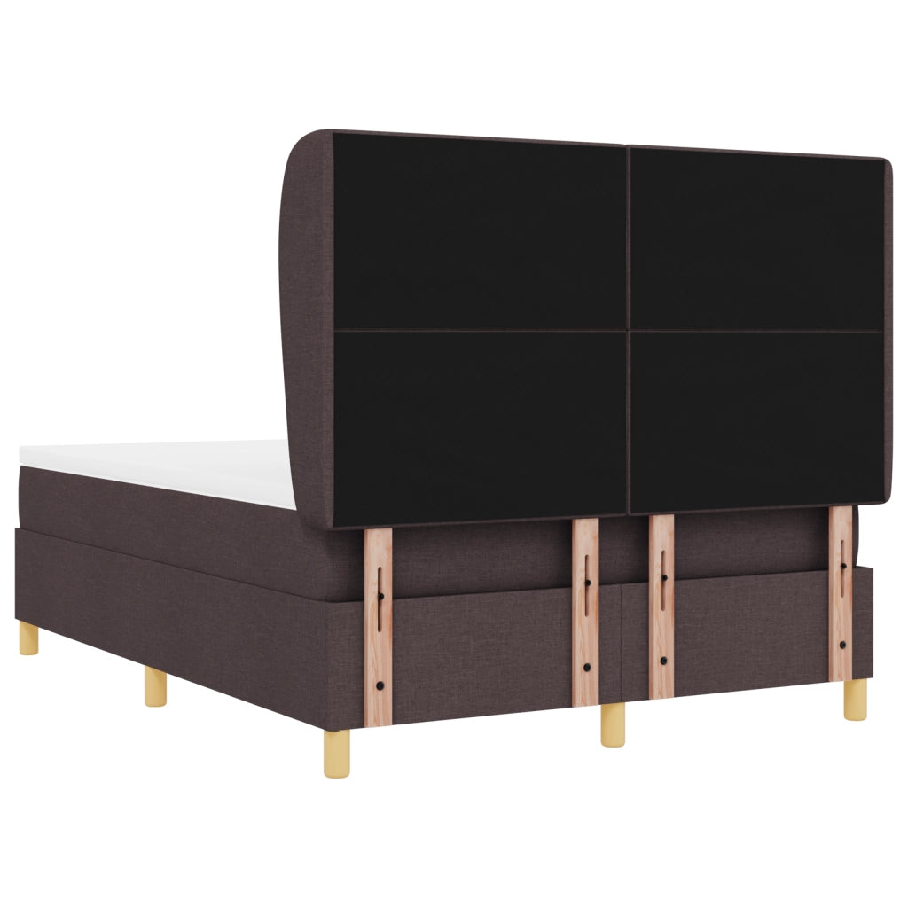 Letto a Rete con Materasso  in Marrone Scuro, 160x200 cm in Tessuto