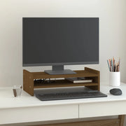 Supporto per Monitor ambra 50x27x15 cm Legno Massello di Pino 814022