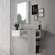 Limbadi, Mobile da Ingresso Specchio Incluso, 100x31x75h cm Grigio Cemento