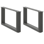 Set di 2 gambe per tavolino a forma di U 60 x 31 cm con piedini regolabili design moderno in acciaio antracite 02_0057382
