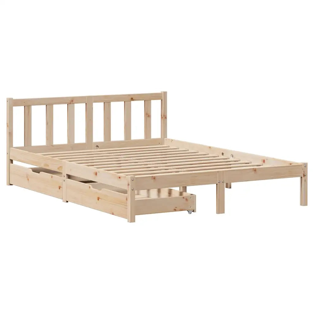 Letto senza Materasso 120x200 cm in Legno Massello di Pino