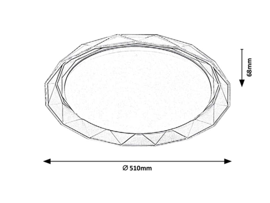 Plafoniera LED Rabalux Arcadia tonda 51cm 48W grigia