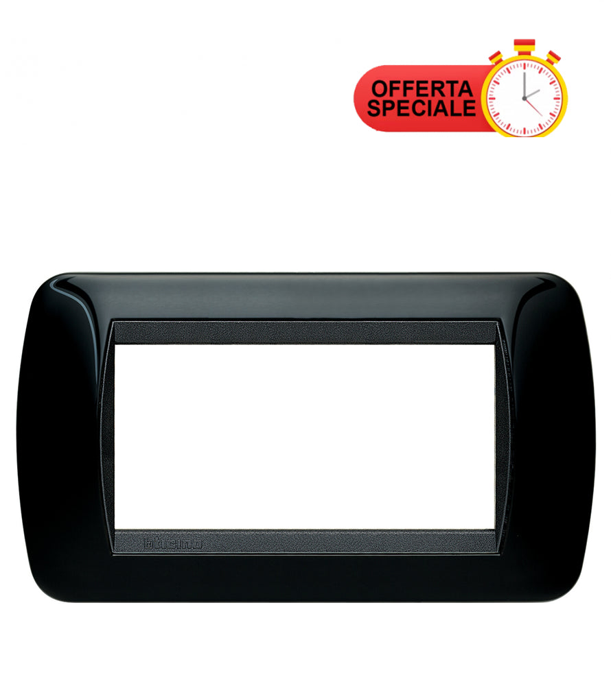Living Int. - Placca 4 posti nero - L4804NR