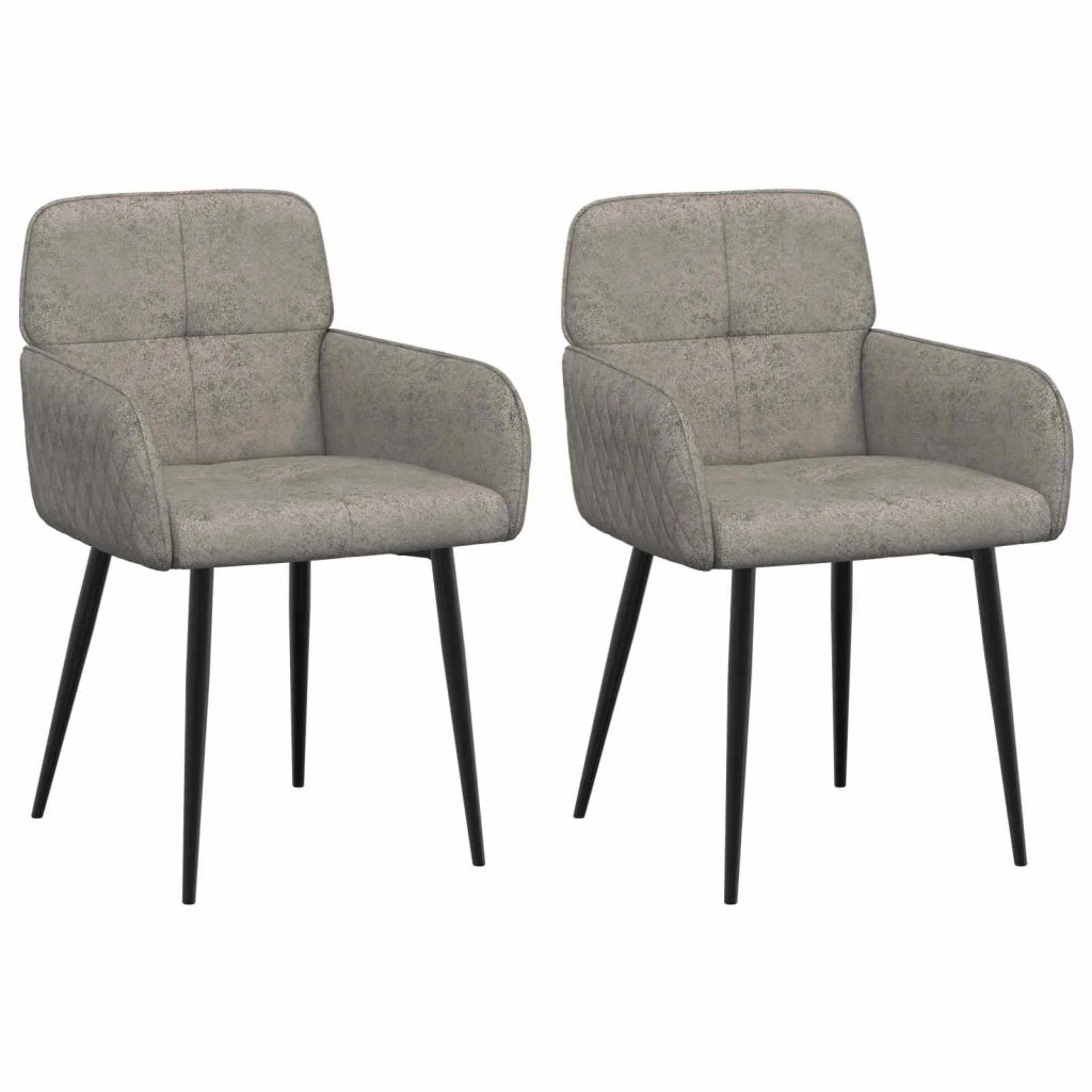 Sedie da pranzo 2 pcs Pelle Scamosciata Sintetica Grigio Chiaro 42034304