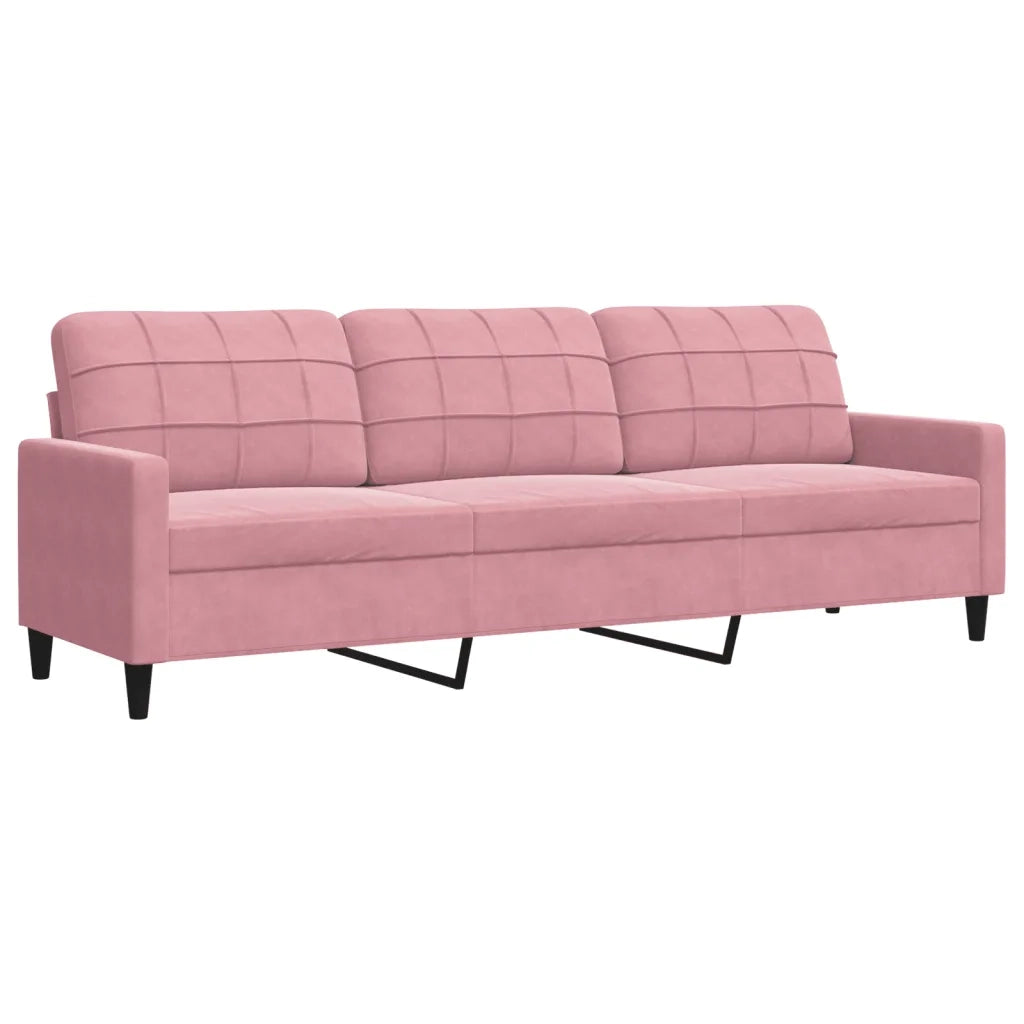 Set di Divani 2 pz con Cuscini e Rinforzi rosa in Velluto