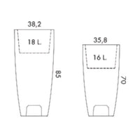 Vaso a Colonna Colore Antracite 38x85H cm in Plastica con contenitore estraibile