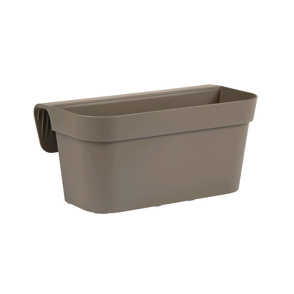 Vaso da Balcone Tortora 38x15x18H cm Balconiera Cassetta per Ringhiere e Parapetti