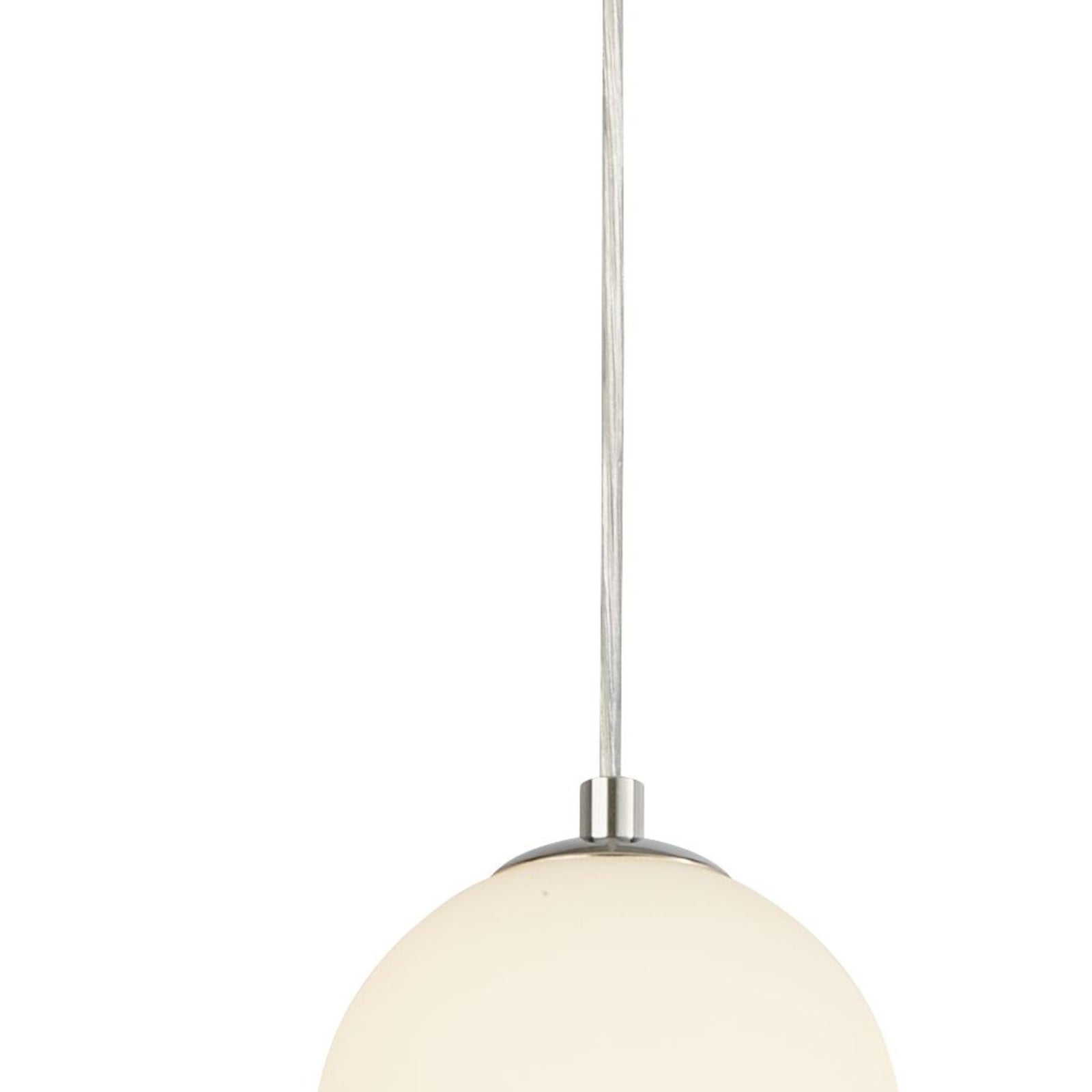 Lampadario Contemporaneo Palla Neve Acciaio Cromo Vetro Bianco Led 18,97W 3000K