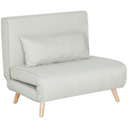 Divano letto singolo con cuscino e piedi pieghevoli ¨C zephmum ¨C bianco 120 kg