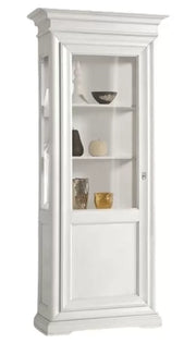 Vetrina 1 porta dx-sx in legno laccato bianco misure l.86 p.51 h.215 (3127) - Mobili 2G