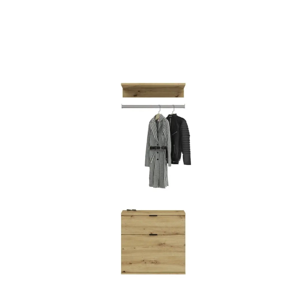 Armadio con 10 porte con specchi + guardaroba + 2 cassetti – Rovere chiaro – BODITE
