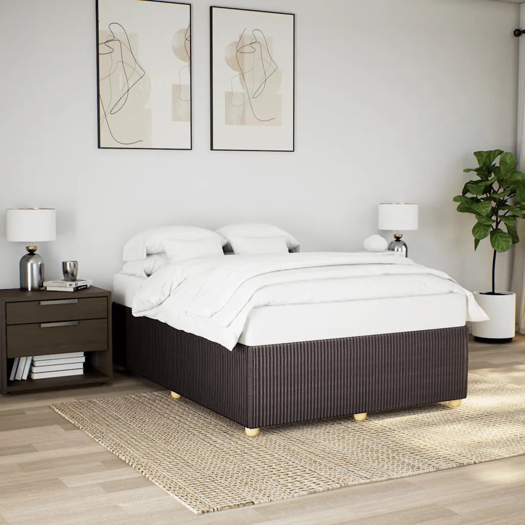 vidaXL Giroletto senza Materasso Marrone Scuro 140x190 cm Tessuto