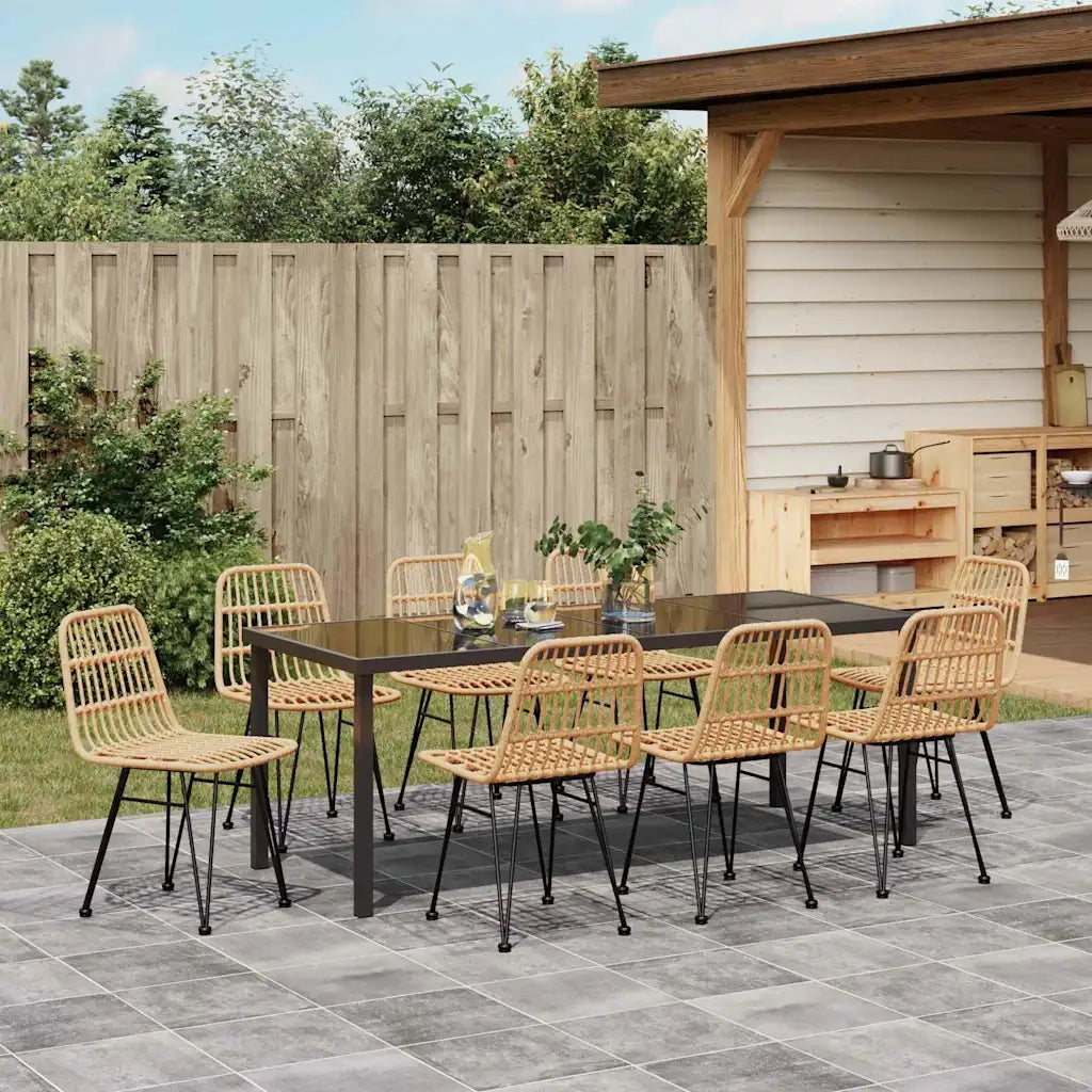 Set da Pranzo per Giardino 9 pcs Marrone 3379197