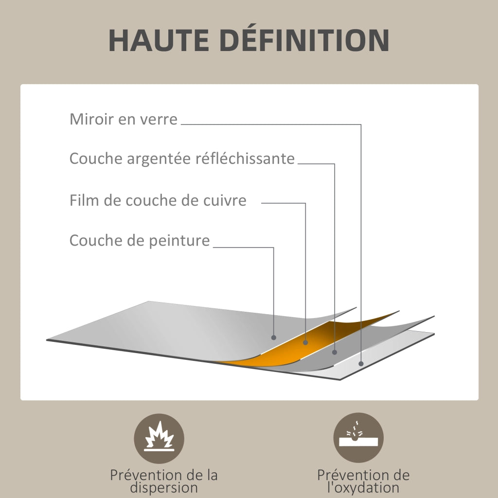 Specchio rettangolare per parete ¨C zephmum ¨C legno naturale 90x70 cm