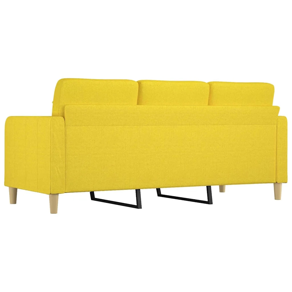 Divano a 3 Posti Giallo Chiaro 180 cm in Tessuto 359104