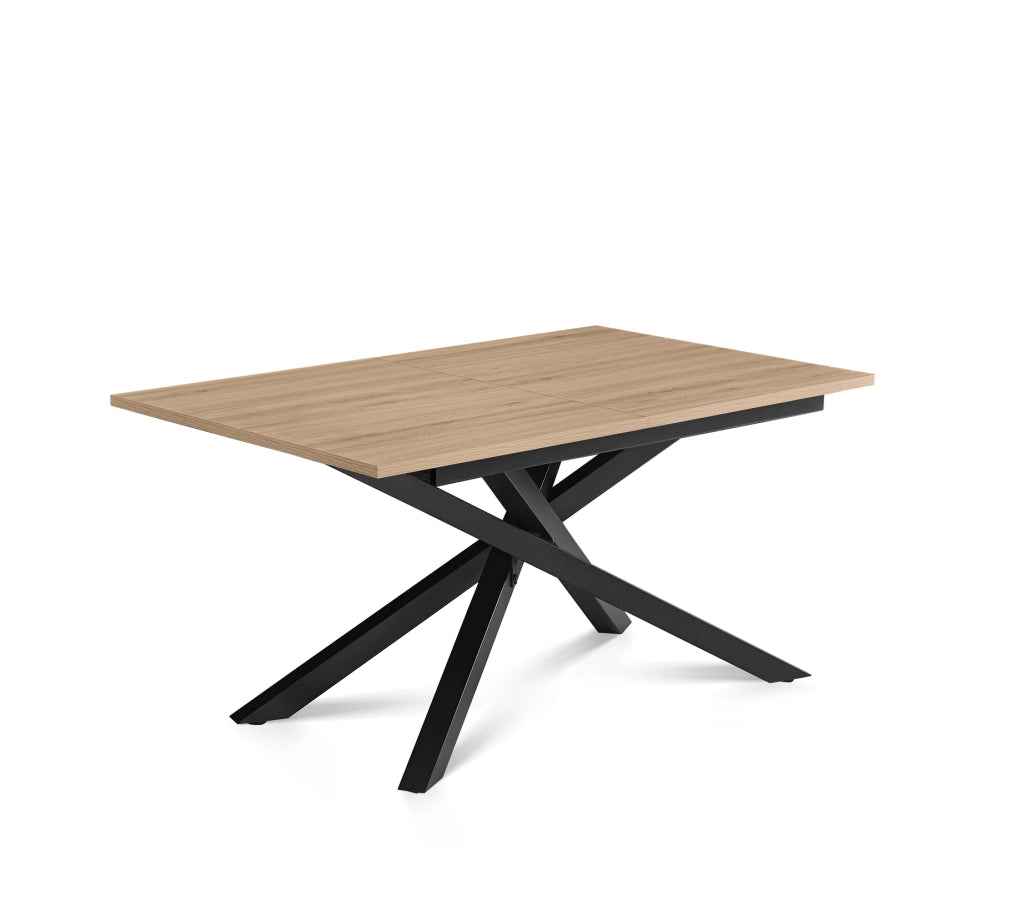 Tavolo da pranzo allungabile Hispanohogar effetto e metallo 6/8 persone L140/180