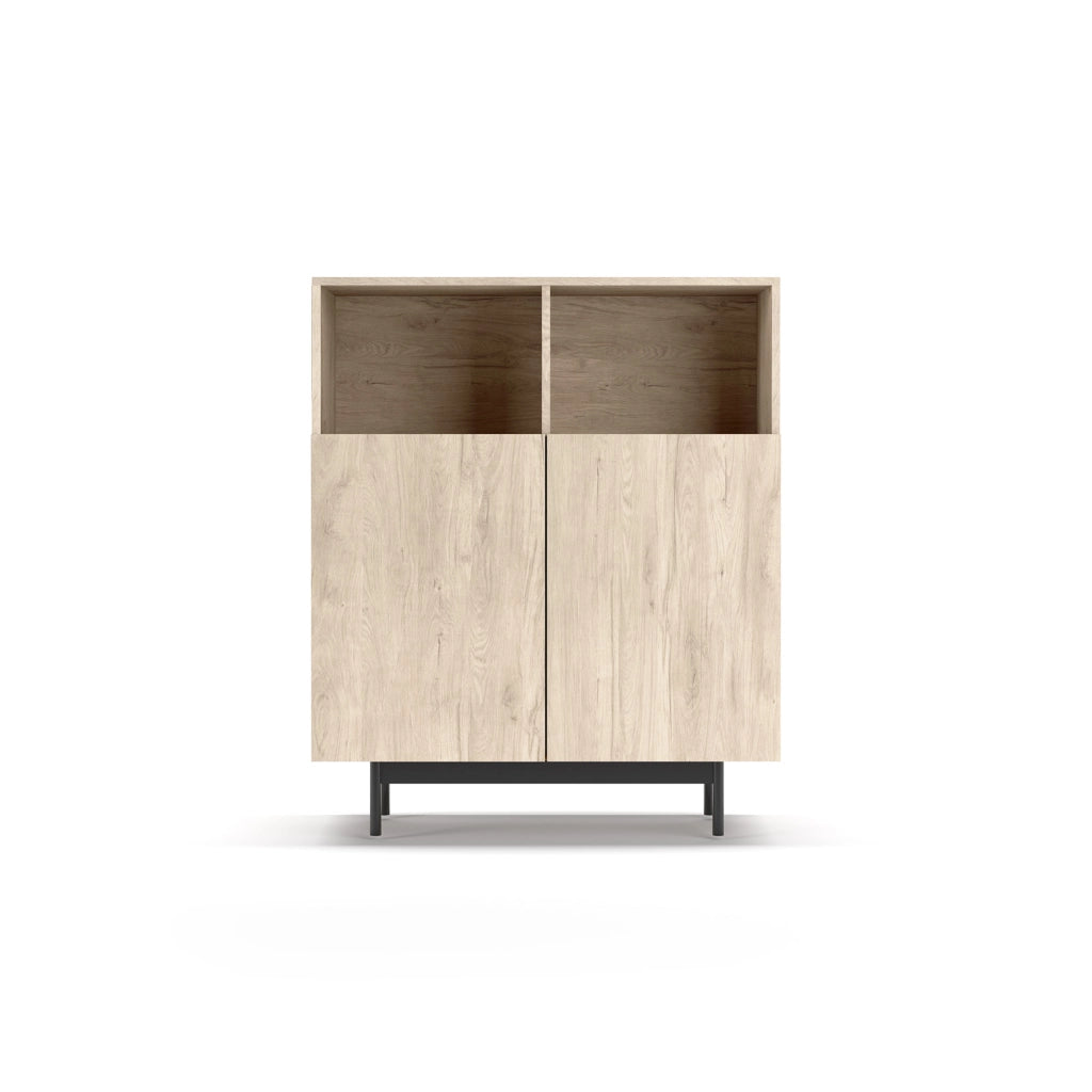 Credenza 2 vani Herdasa effetto rovere gambe grafite 110x90x34