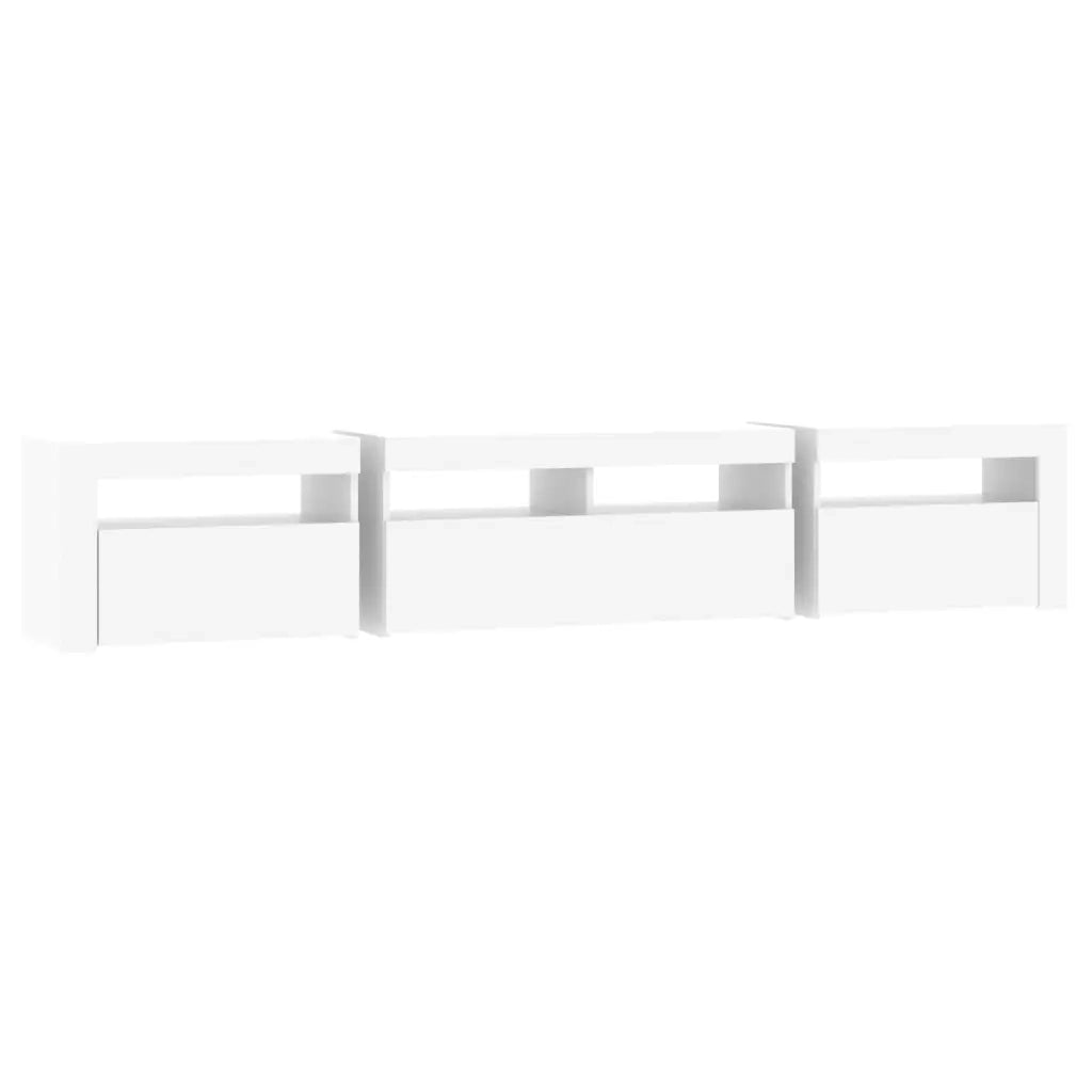 Mobile Porta TV con Luci LED-Mobile per TV-Credenza TV Bianco 210x35x40 cm