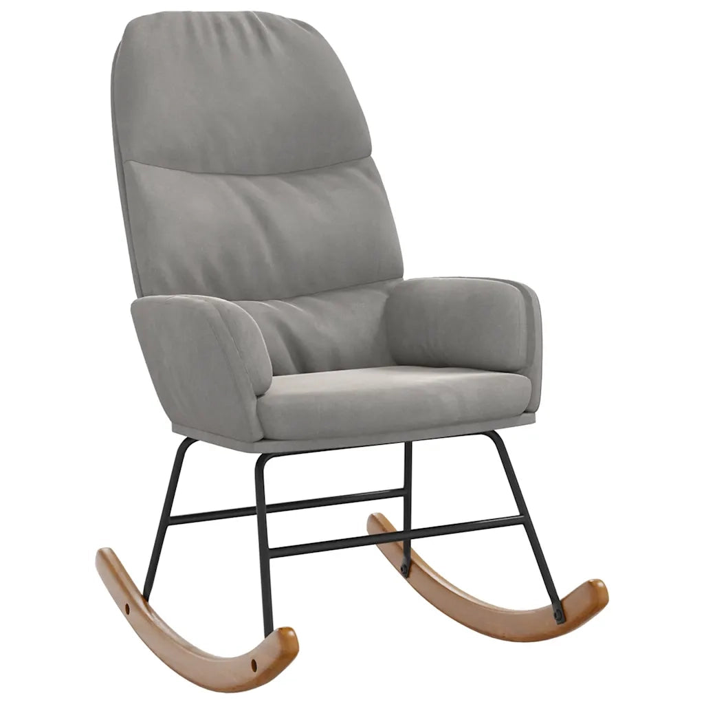 Sedia a Dondolo Grigio Chiaro in Velluto CFW2312736