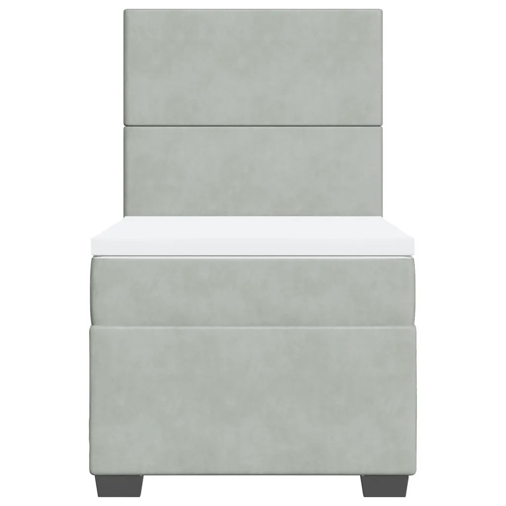 Giroletto a Molle con Materasso Grigio Chiaro 90x190 cm Velluto 3290780