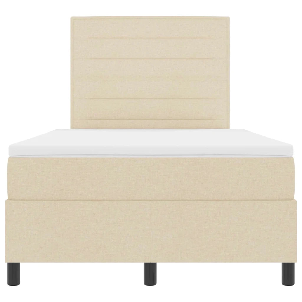 Letto a molle con materasso con led Crema 120 x 200 cm Tessuto 3342786
