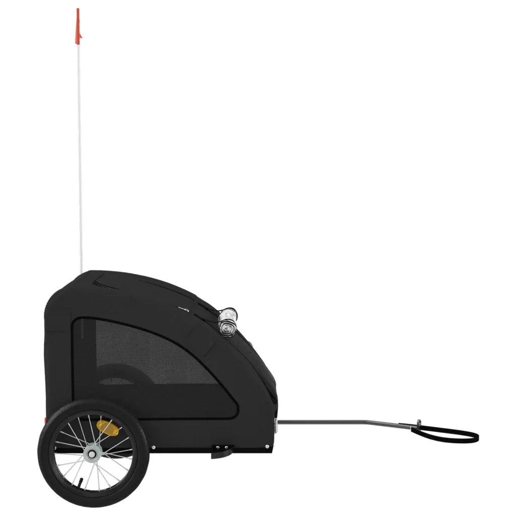 Rimorchio da Bici per Animali Nero Oxford e Ferro CFW6232330