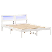 Letto matrimoniale | Letto per adulti | Struttura del letto Bianco 135 x 190 cm Pino massello
