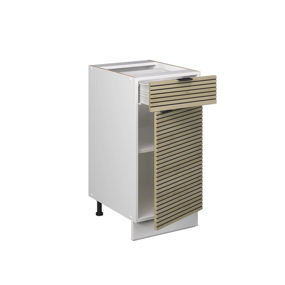Mobiletto base per cucina Fame-Line Pannello in quercia/Bianco 40 cm senza piano di lavoro Vicco