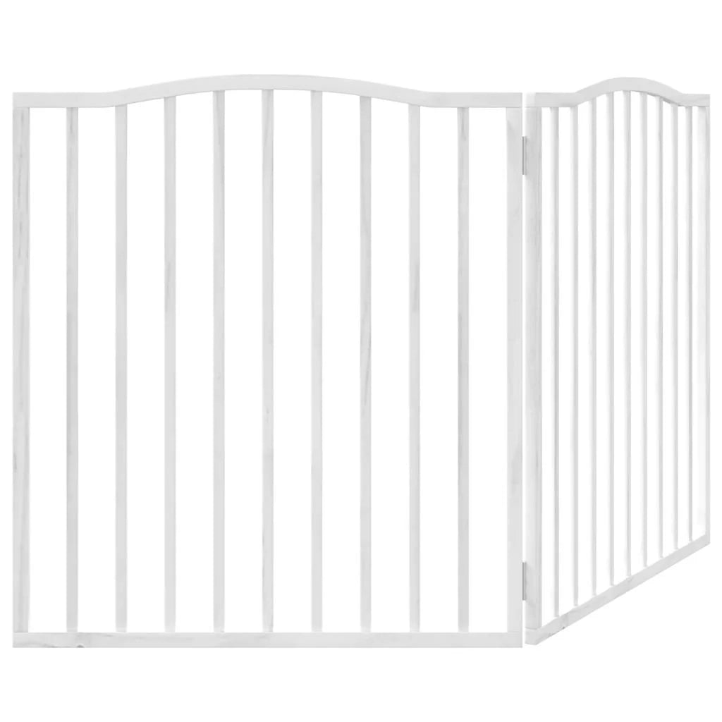 Cancelletto di sicurezza pieghevole per cani a 2 pannelli 160 cm legno di pioppo bianco 02_0023046