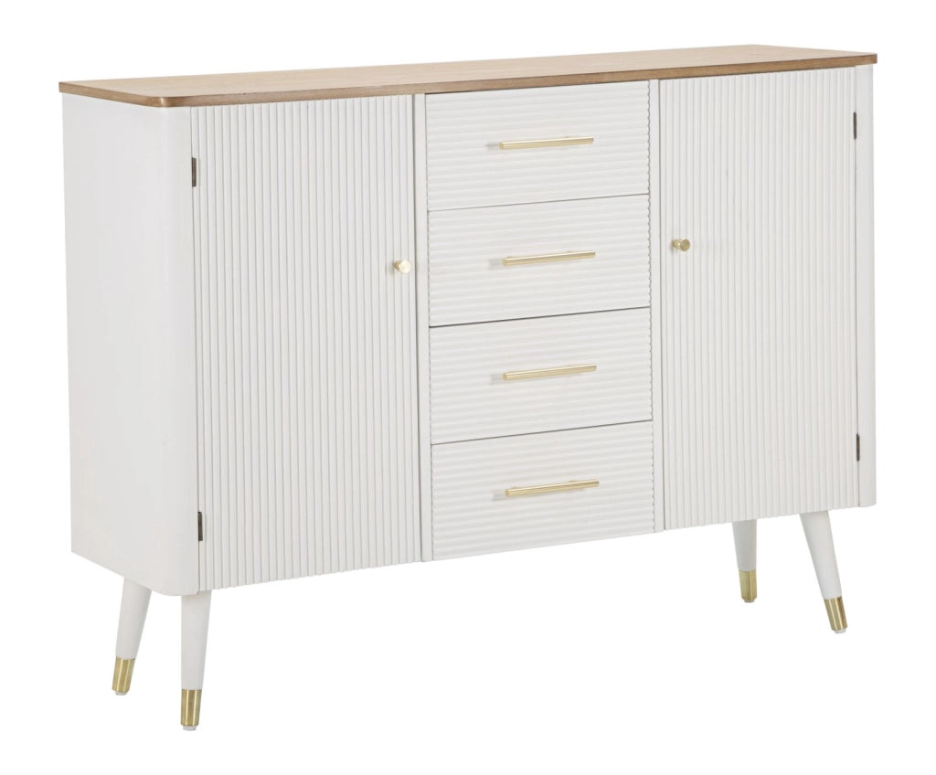 Mobile Matera 117x90x37 cm in Legno MDF e Ferro Bianco/Marrone