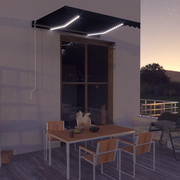 Tenda da Sole Retrattile Manuale con LED-Tenda parasole per Patio 300x250 cm Antracite 732137