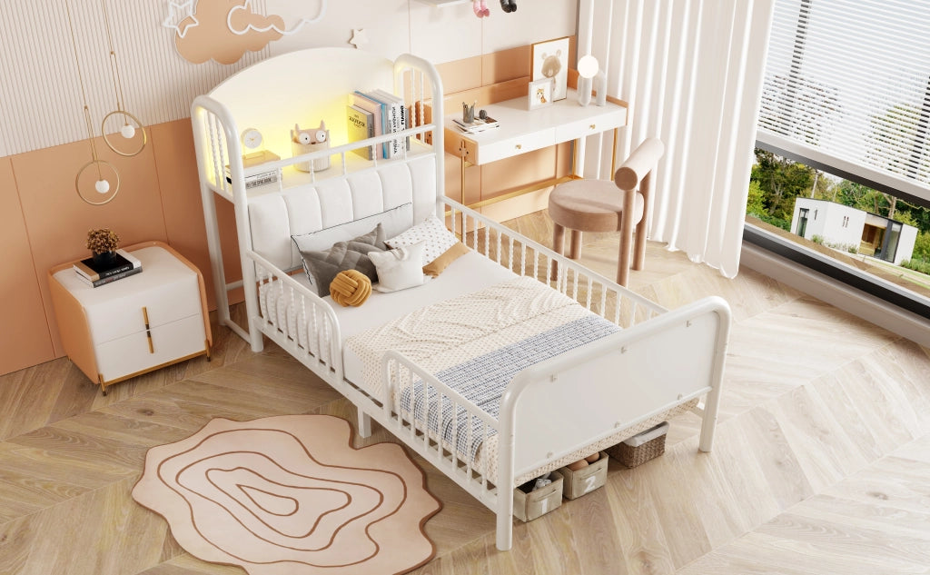 letto per bambini metallo bianco 90 x 200 cm