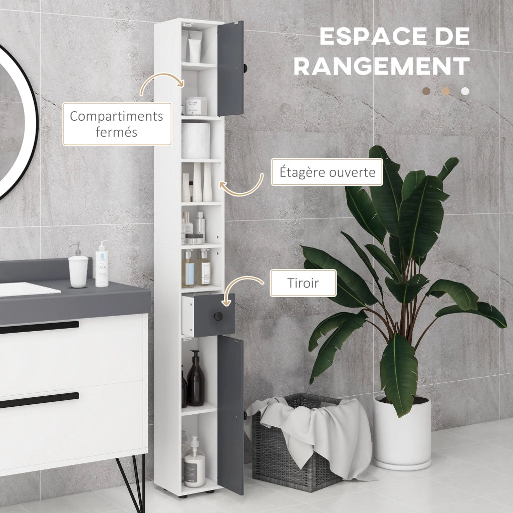 Armadio bagno ¨C zephmum ¨C grigio 20x20x180 cm