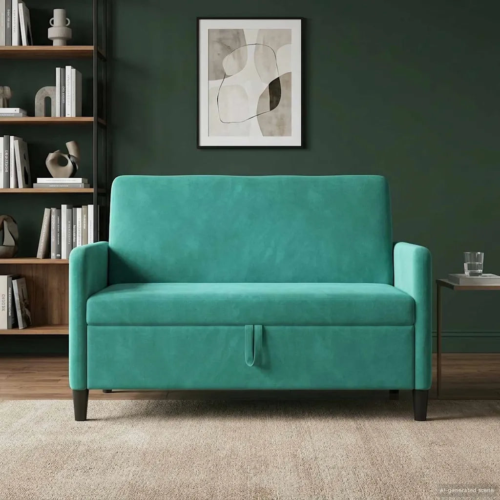 Divano con Storage Turchese 122 x 78 x 87 cm Poliestere 42036915