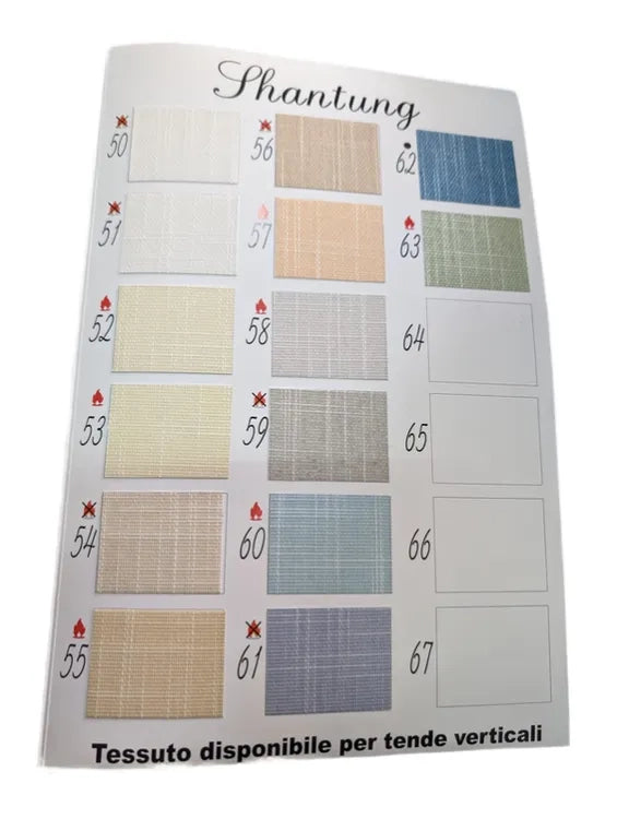Tenda Verticale Shantung 127mm - Colore Blu 62, Attacco Soffitto - Larghezza 2m x Altezza 2m - Apertura Sinistra - Per Casa E Ufficio
