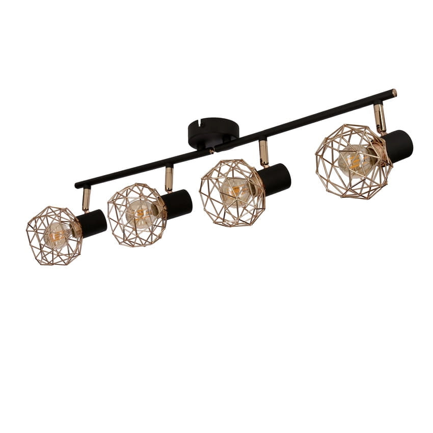 Candellux Acrobat plafoniera metallo rame/nera 4xE14