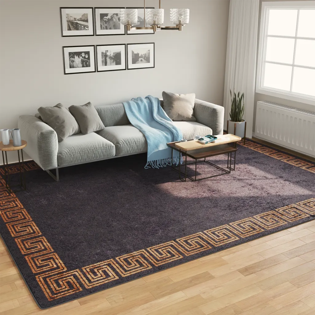 Tappeto Lavabile Nero e Oro 400x300 cm 136629