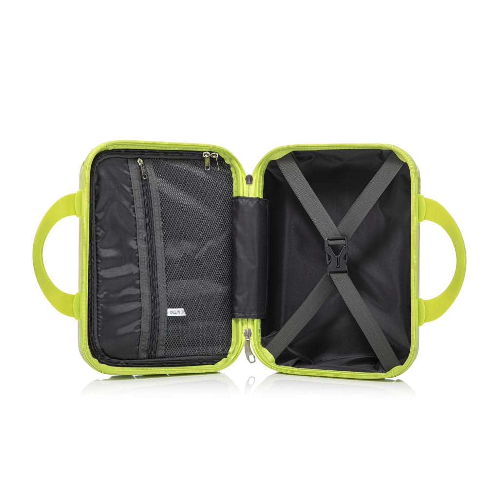 Set di valigie rigide 2 pezzi con trolley e beauty case, ruote piroettanti, manico telescopico, pc verde