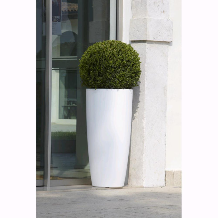 Vaso a Colonna Colore Bianco 33x70H cm in Resina per interni ed esterni
