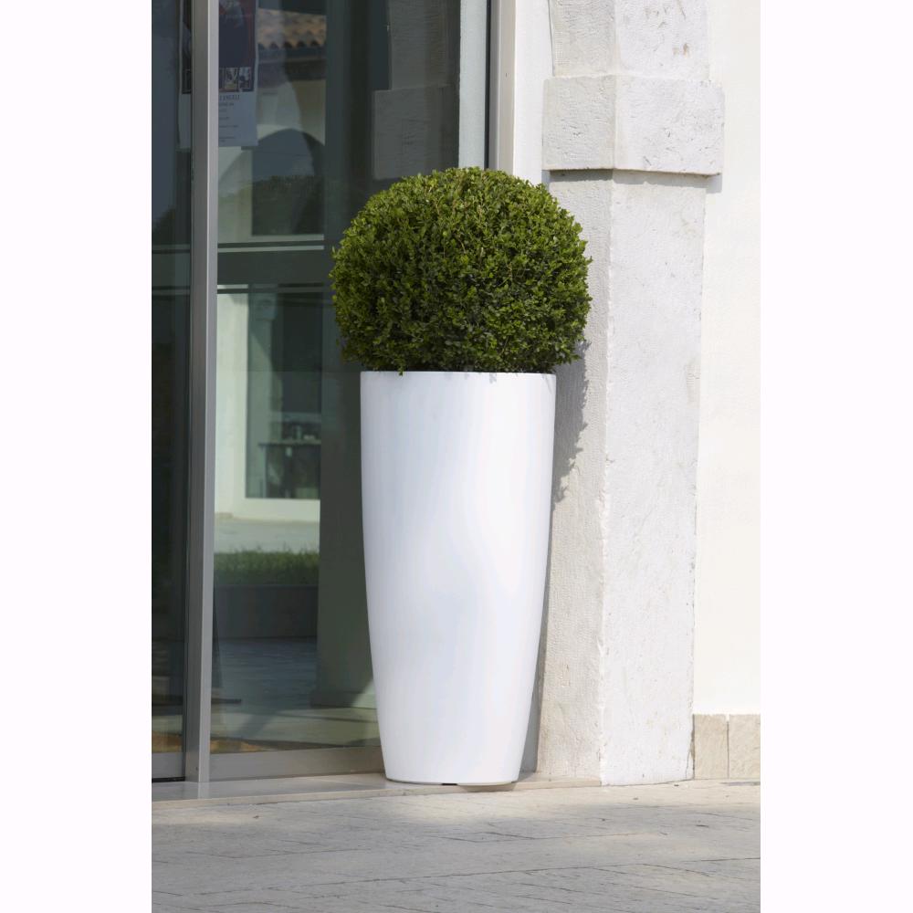 Vaso a Colonna Colore Antracite 33x70H cm in Resina per interni ed esterni