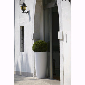 Vaso a Colonna Colore Bianco 33x70H cm in Resina per interni ed esterni