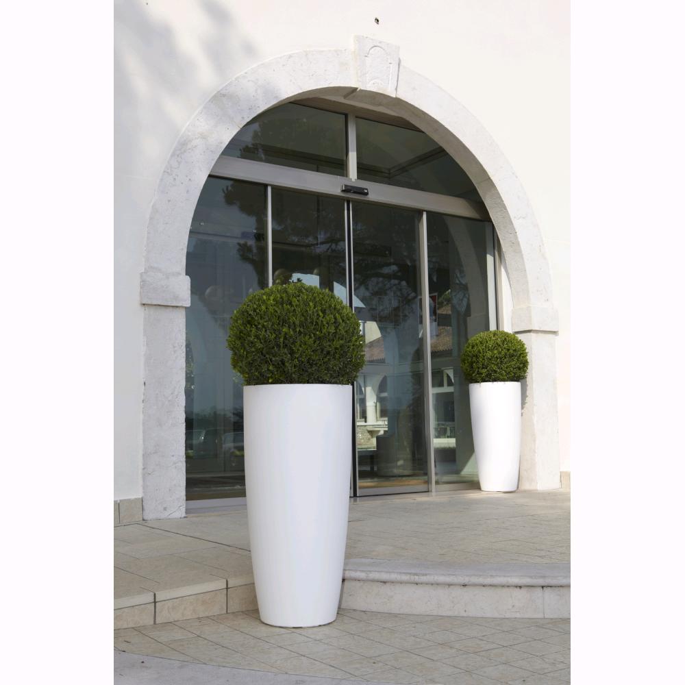 Vaso a Colonna Colore Bianco 33x70H cm in Resina per interni ed esterni