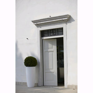 Vaso a Colonna Colore Bianco 33x70H cm in Resina per interni ed esterni