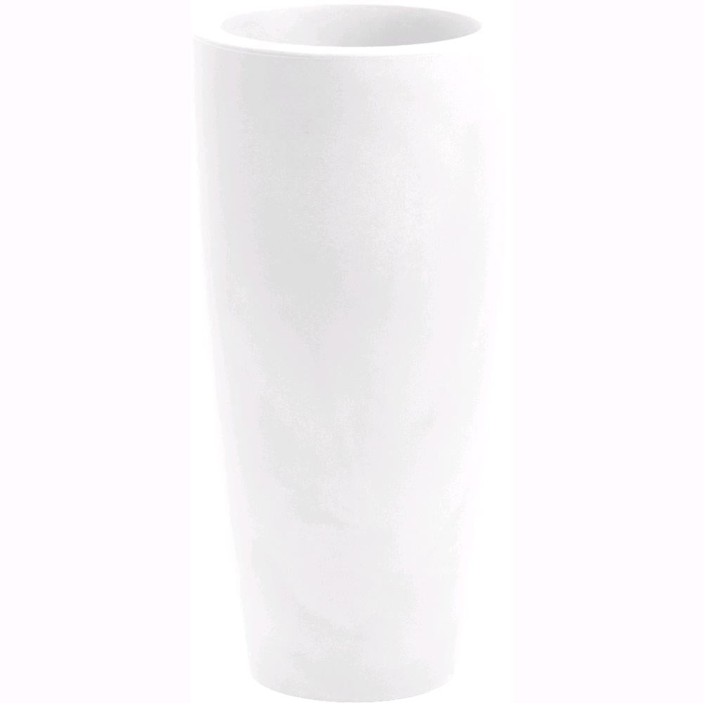 Vaso a Colonna Colore Bianco 33x70H cm in Resina per interni ed esterni