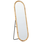 Elegante specchio da terra in rattan naturale stile boho 150x50 cm camera da letto soggiorno