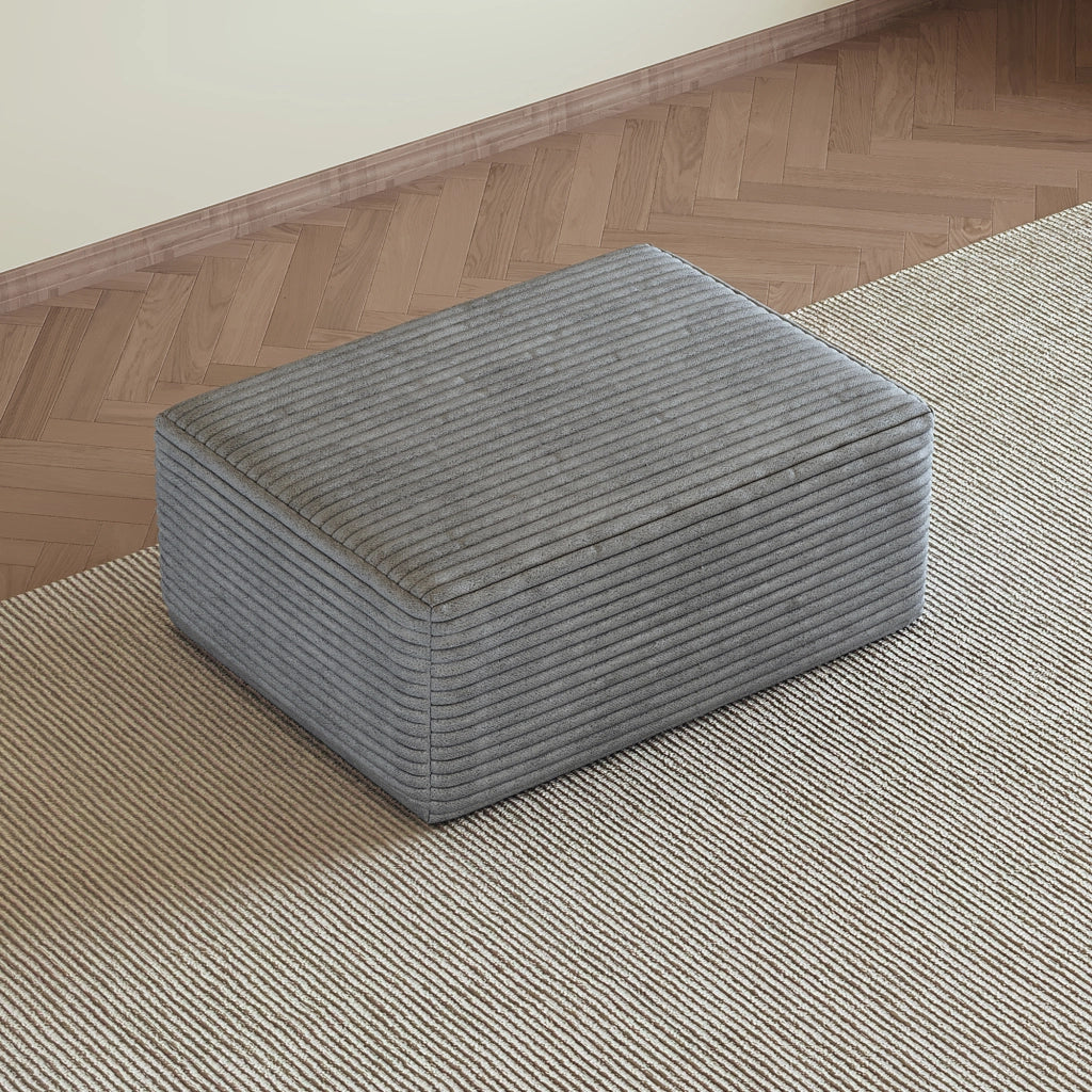 DIVANO Chaise Lounge modulare in tessuto grigio, senza montaggio