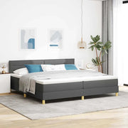 Letto a molle con cuscino Grigio scuro 200 x 200 cm Tessuto 3338868