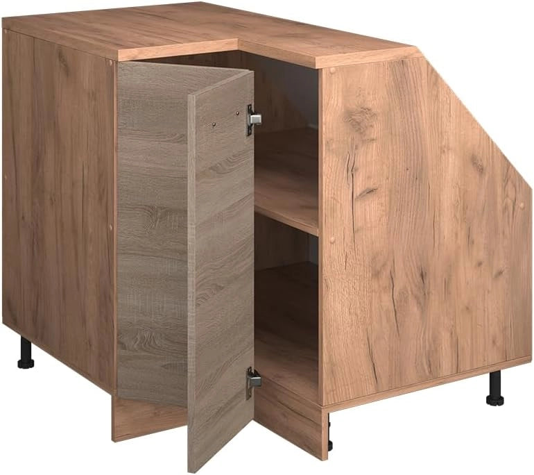 Mobile sottotetto Mobile angolare Rion, Sonoma, 75.6 x 81.6 cm con 1 porta, carcassa dell’armadio profondità 60 cm, adatto per il salvaspazio sotto tetti spioventi