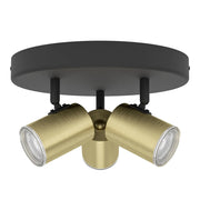 Spot Moderno Consuma 1 Acciaio Ottone 3 Luci Gu10 Ip44