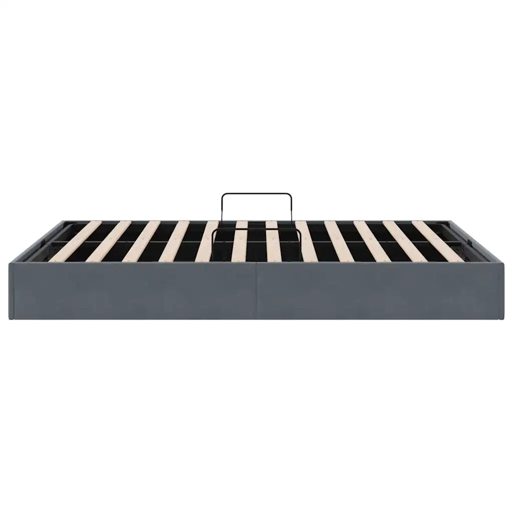Letto con Contenitore Grigio scuro 153 x 203 cm Velluto 3370137